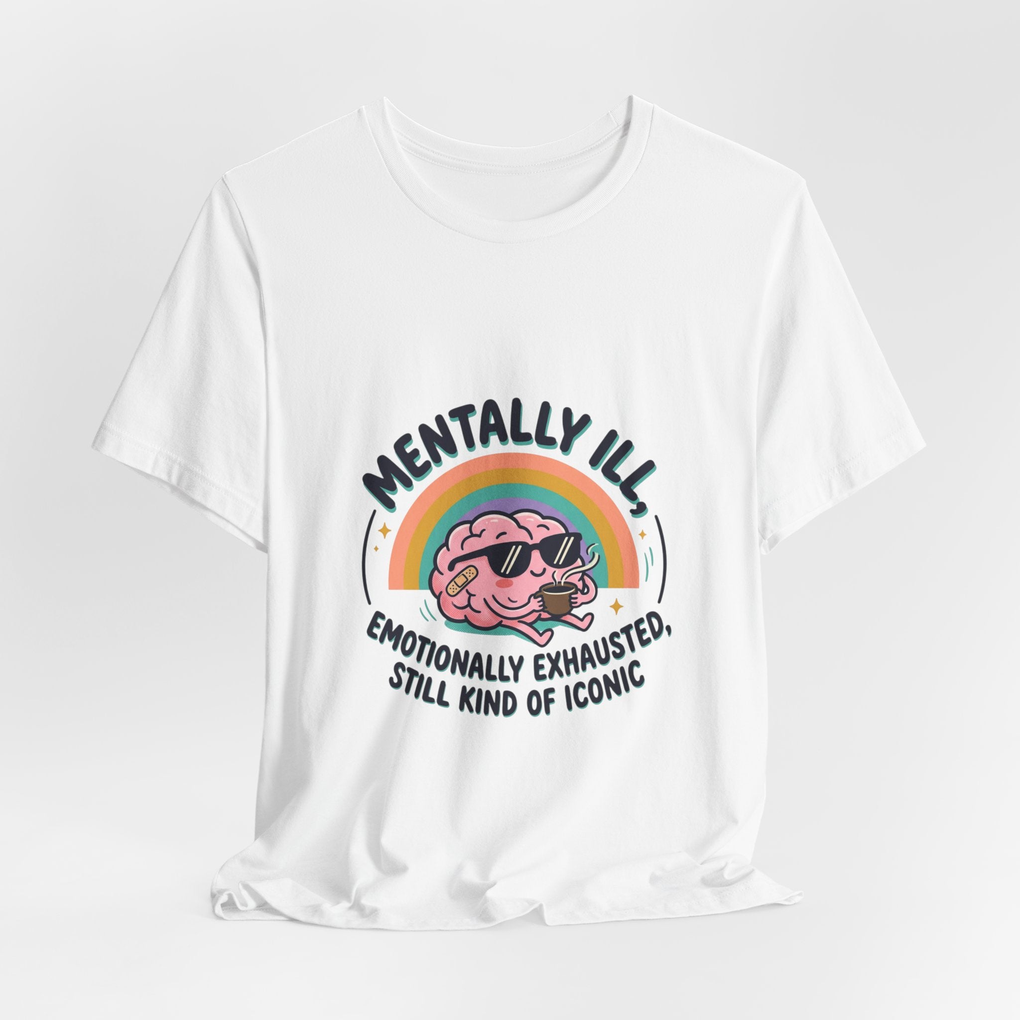 Mentally Ill Tee | mental health humor, retro wavy text