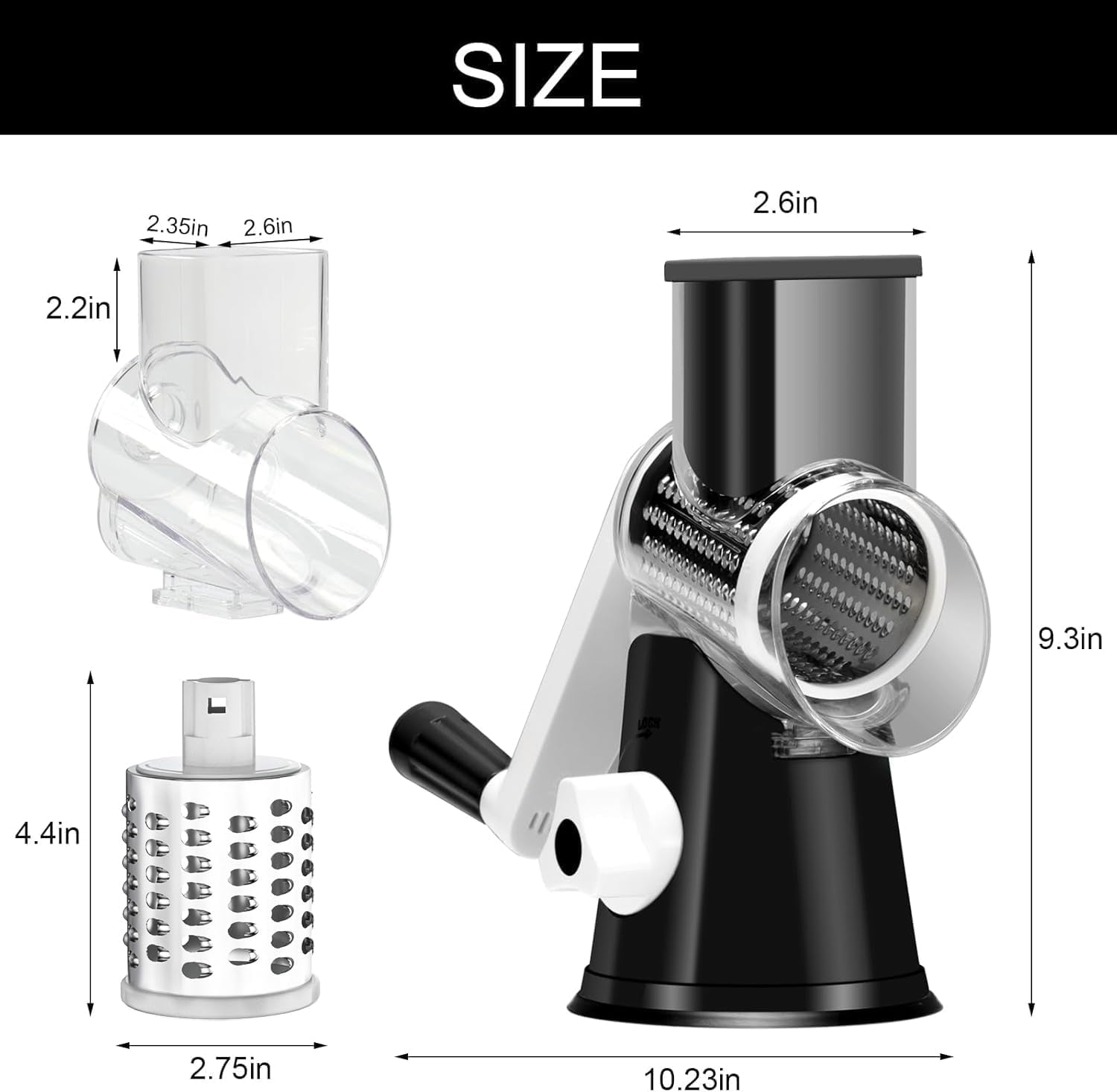 Easy Spin Cheese Grater
