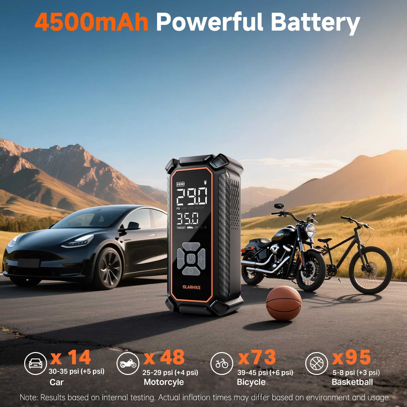 Portable Tire Inflator – Fast & Cordless Air Compressor for Cars, Bikes & More