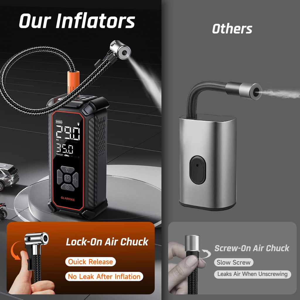 Portable Tire Inflator – Fast & Cordless Air Compressor for Cars, Bikes & More