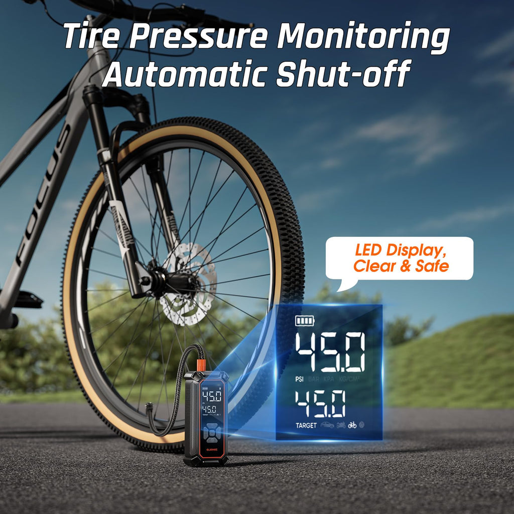 Portable Tire Inflator – Fast & Cordless Air Compressor for Cars, Bikes & More