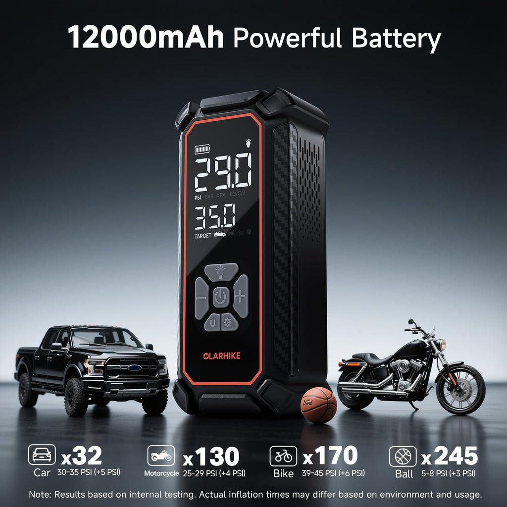 Portable Tire Inflator – Fast & Cordless Air Compressor for Cars, Bikes & More