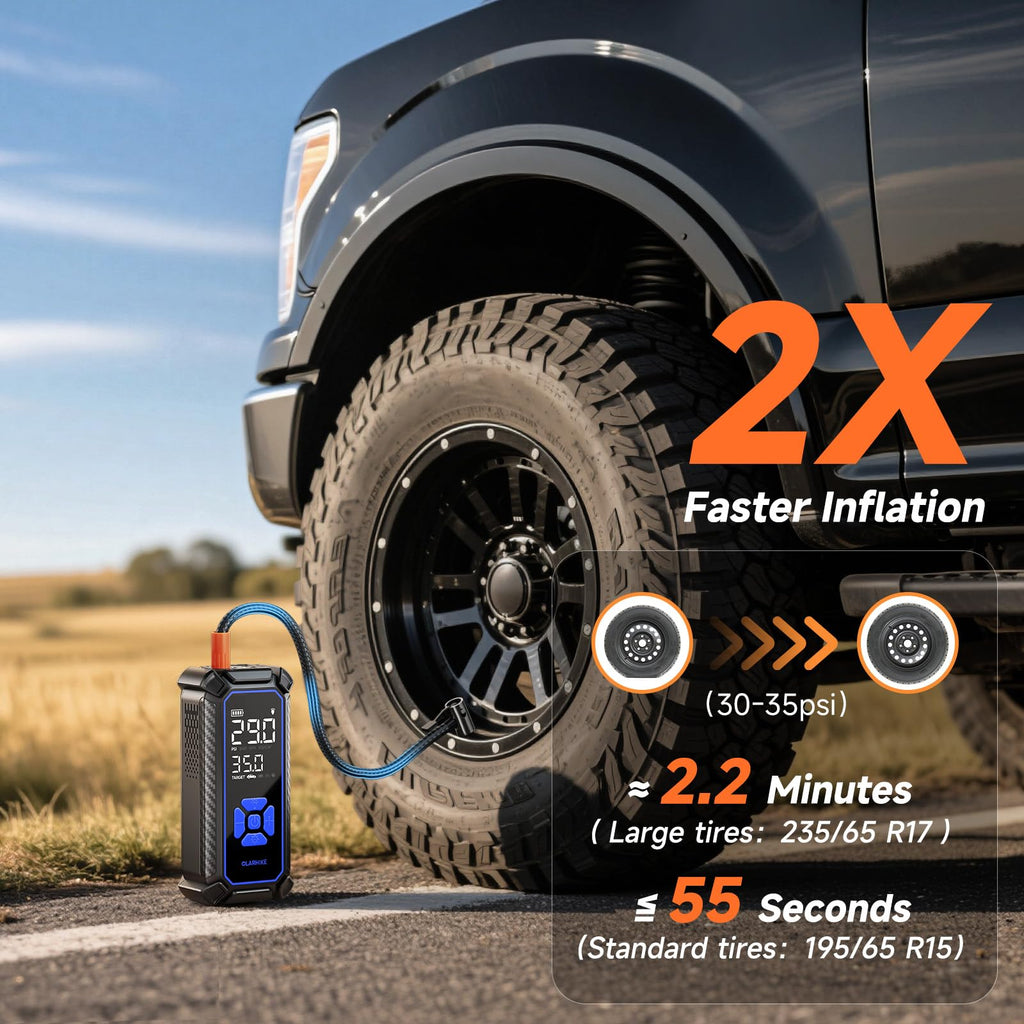 Portable Tire Inflator – Fast & Cordless Air Compressor for Cars, Bikes & More