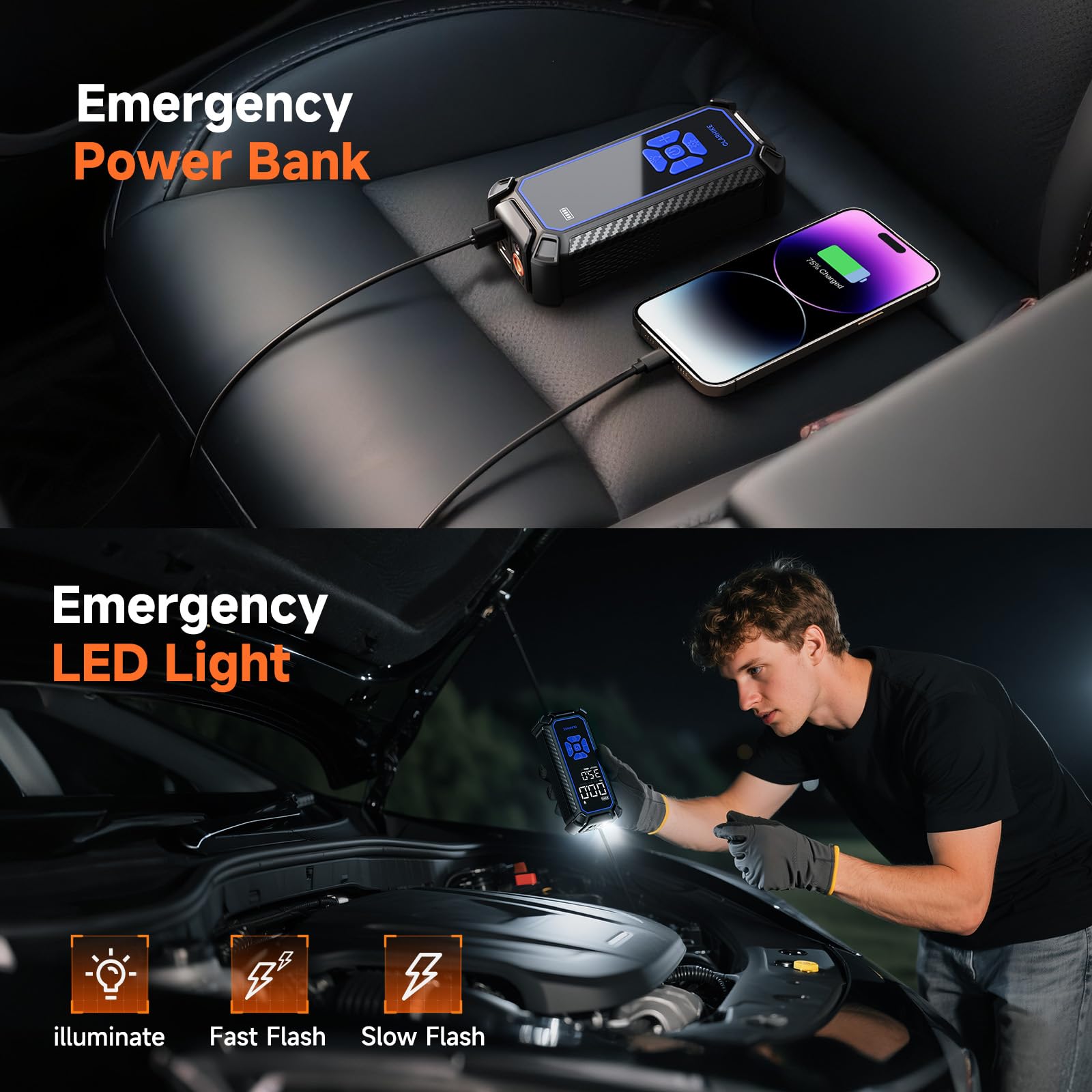 Portable Tire Inflator – Fast & Cordless Air Compressor for Cars, Bikes & More