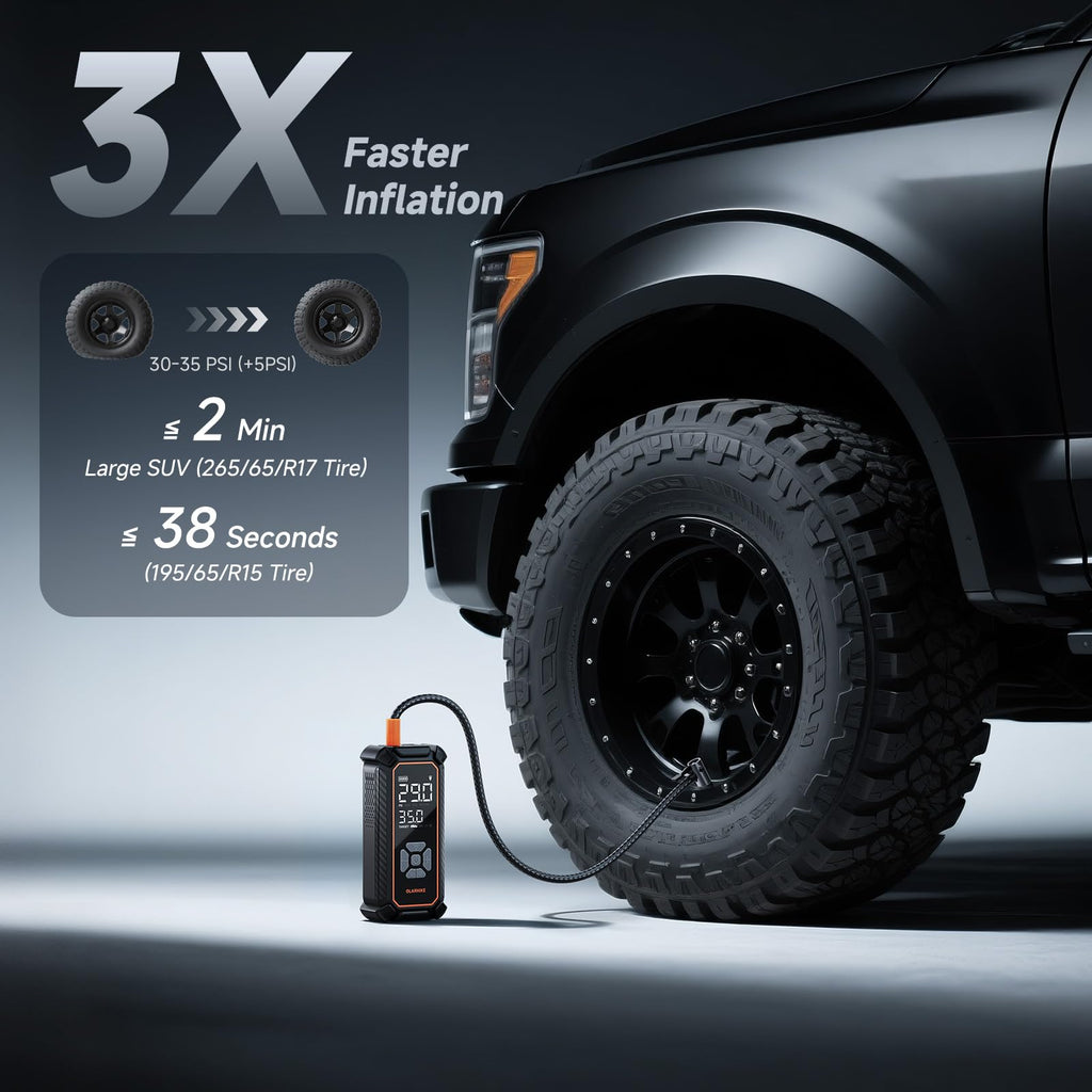 Portable Tire Inflator – Fast & Cordless Air Compressor for Cars, Bikes & More