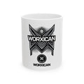 Worxican Logo Ceramic Mug – Monochrome Emblem Coffee Cup (11oz or 15oz)