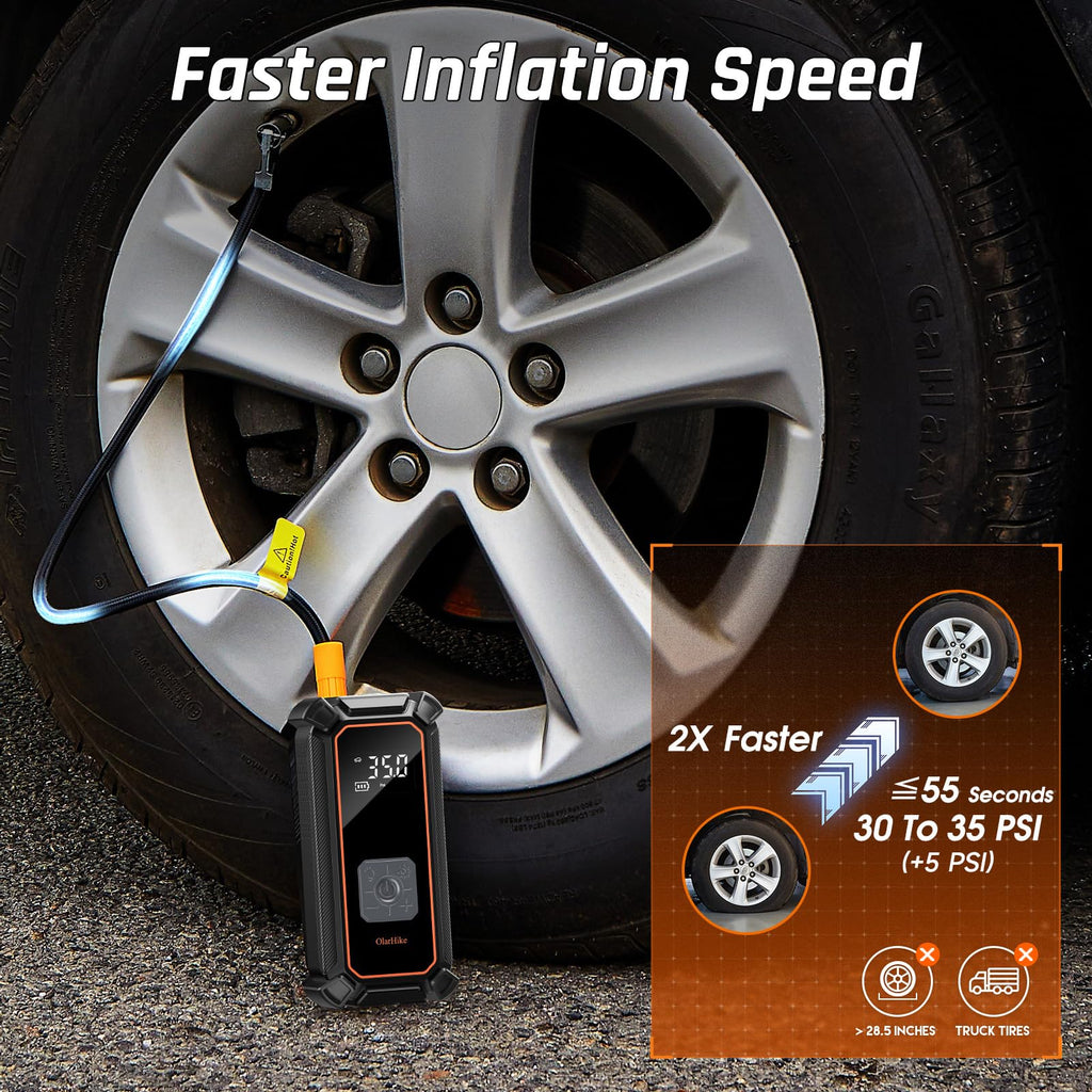 Portable Tire Inflator – Fast & Cordless Air Compressor for Cars, Bikes & More