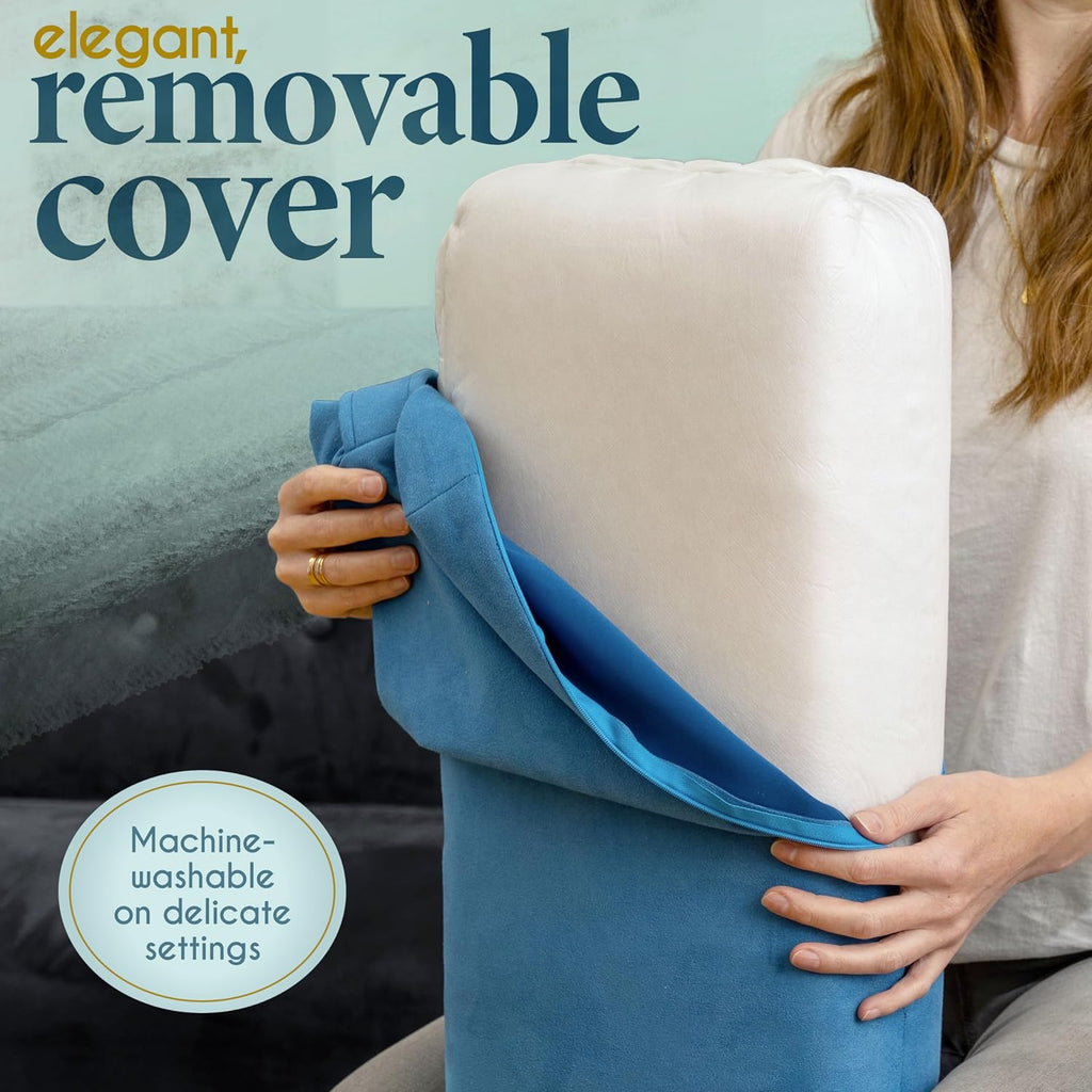 Meditation Cushion - Comfortable Floor Pillow - Traditional Tibetan Meditation Pillow with Beautiful Velvet Cover - Large Floor Cushion Seating for Adults - Premium Yoga Buckwheat Bolster