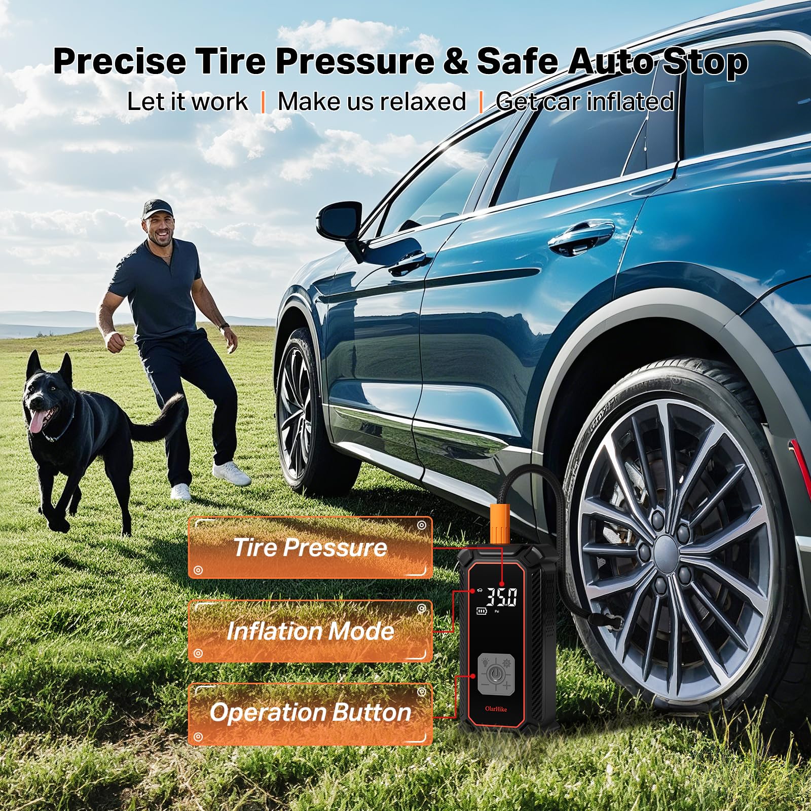 Portable Tire Inflator – Fast & Cordless Air Compressor for Cars, Bikes & More