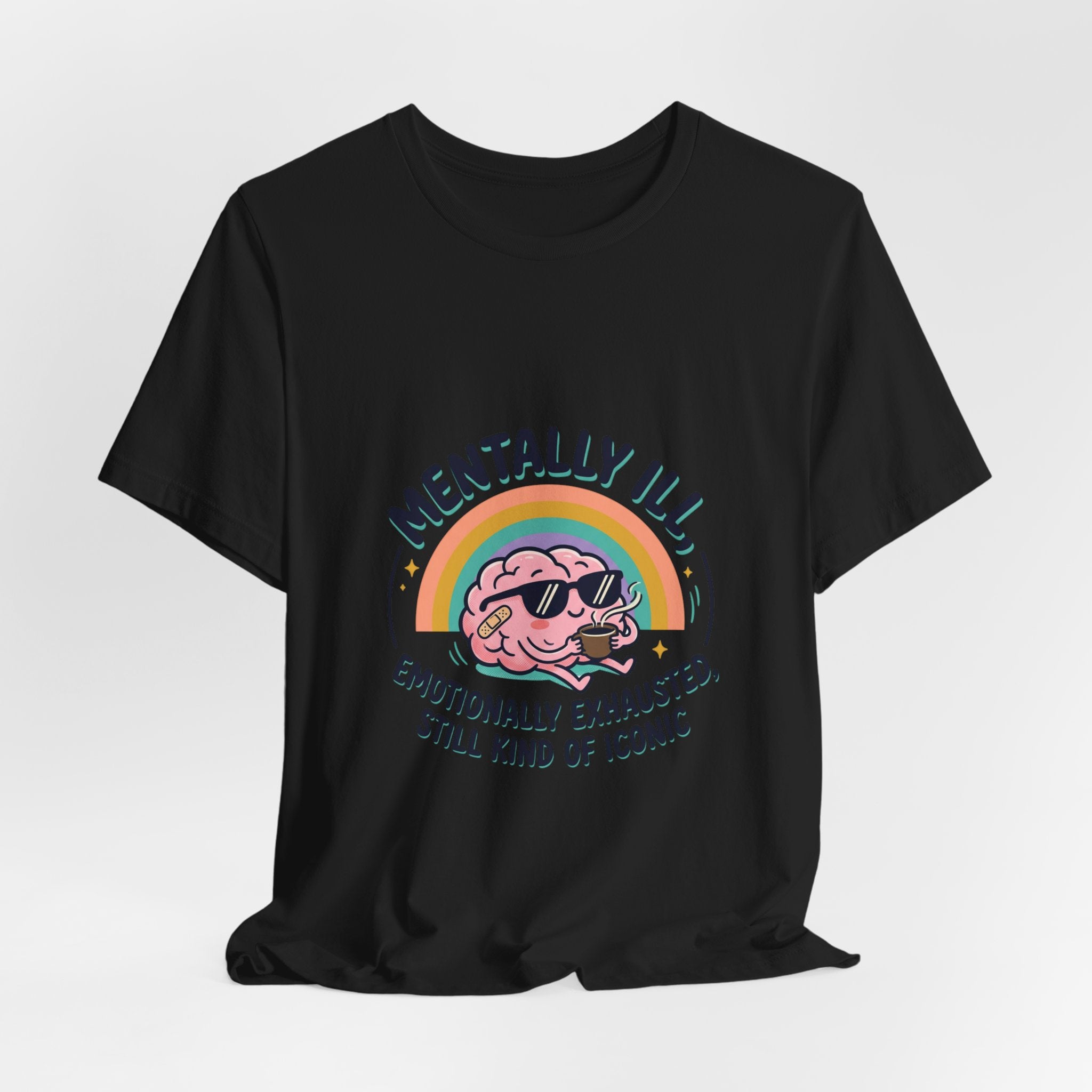 Mentally Ill Tee | mental health humor, retro wavy text