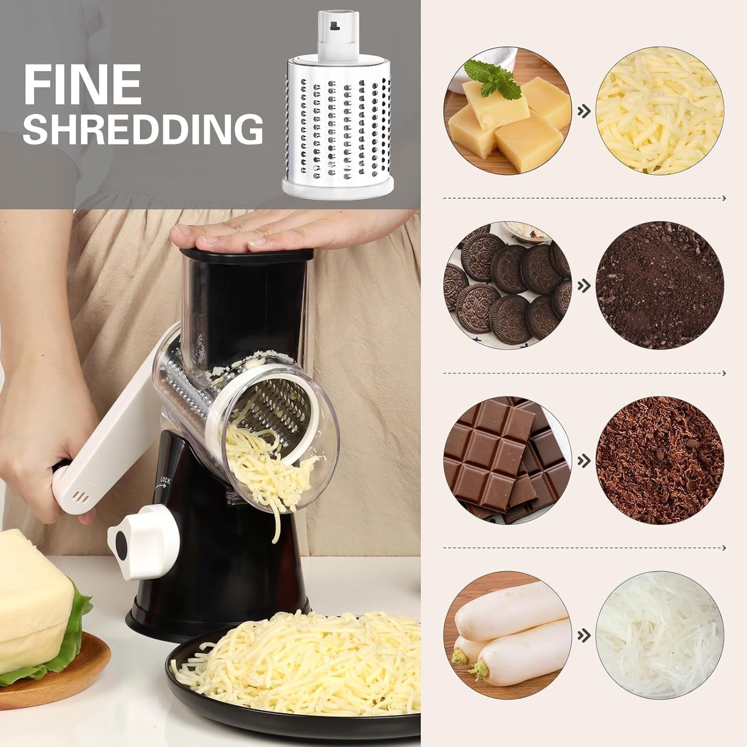 Easy Spin Cheese Grater