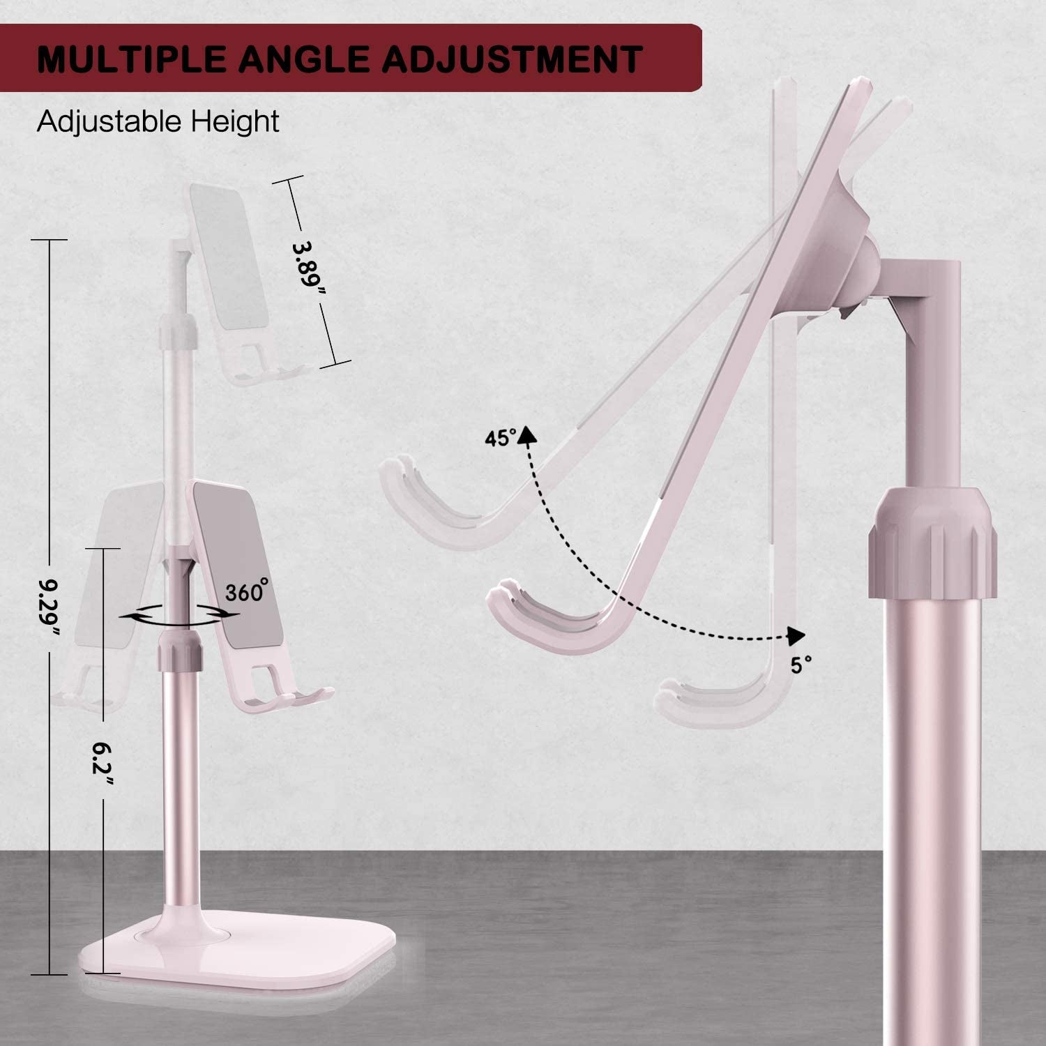 Cell Phone Stand, Valentine'S Day Gifts for Teens Girls Boys Adults Women Men Mom Wife, Phone Stand for Desk, Phone Holder Stand Compatible with Iphone and All Mobile Phones Tablet, Pink
