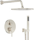 Shower System, Wall Mounted Shower Faucet Set with Shower Valve, High Pressure 10" Rain Shower Head with Handheld Spray Combo, 2 Way Rainfall Shower Head Set, Brushed Nickel